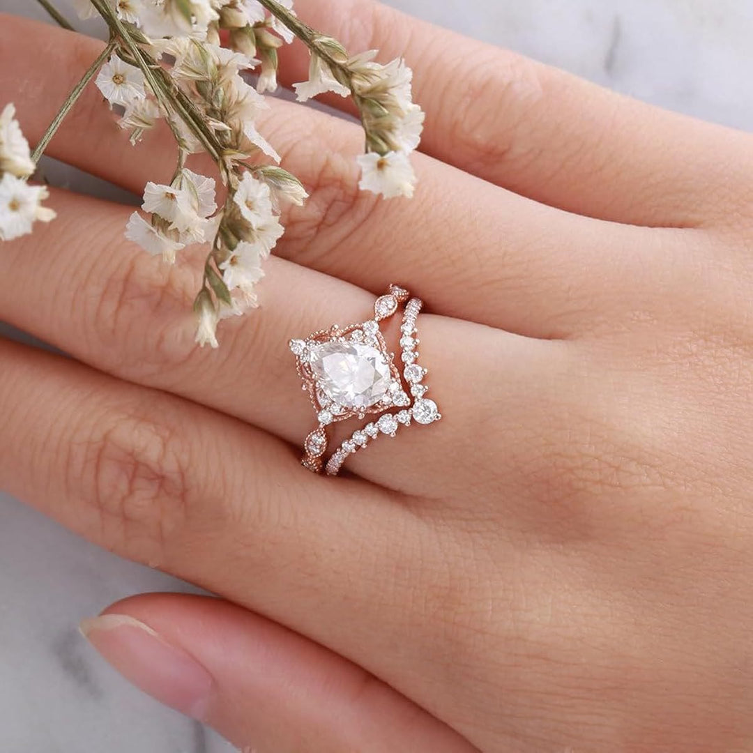 FREE Today: A Crown Designed for a Queen Oval Diamond 2Pcs Ring Set - image 7