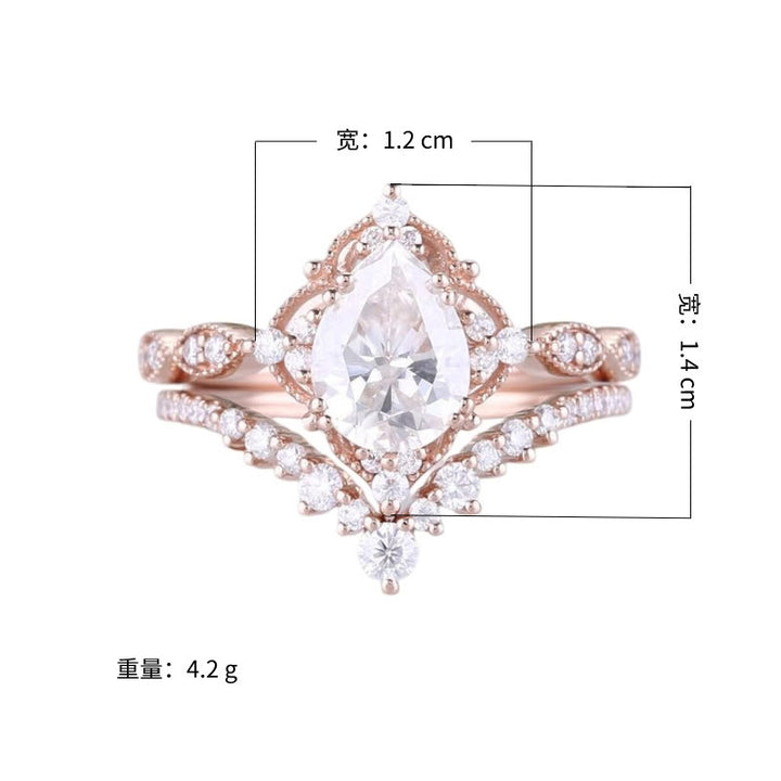 FREE Today: A Crown Designed for a Queen Oval Diamond 2Pcs Ring Set - image 10