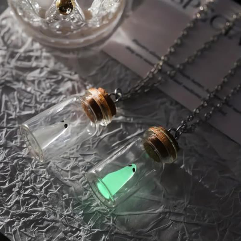 FREE Today: The Adopt a Ghost Necklace A Bottle Pendant Glow in The Dark Halloween Gift Jewelry/Ring/Earrings/Ornament - Necklace - image 1