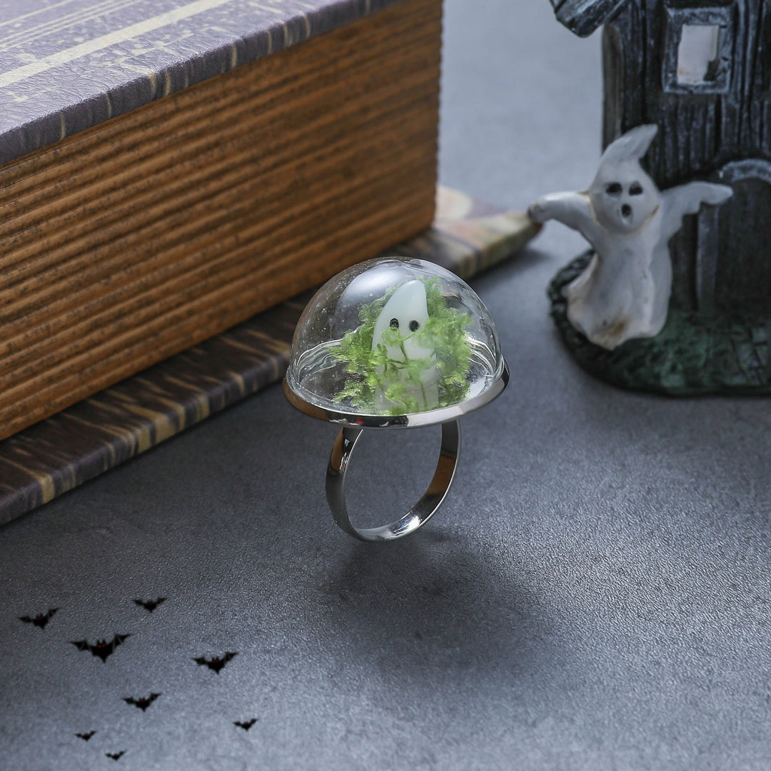 FREE Today: The Adopt a Ghost Necklace A Bottle Pendant Glow in The Dark Halloween Gift Jewelry/Ring/Earrings/Ornament - Ring - image 13