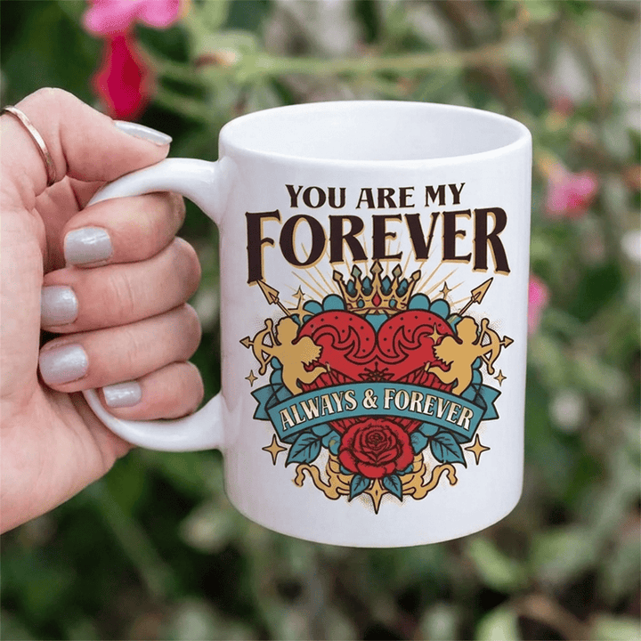 Olivenorma Heart Crown Cupid Eternal Love Ceramic Cup - image 0