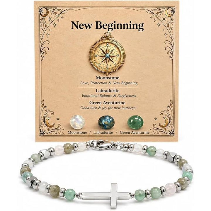 FREE Today: Natural Pink Zebra Stone Faith Cross Bracelet Overwhelmed Inspirational Jewelry Gift - Moonstone&Labradorite&Green Aventurine - image 11