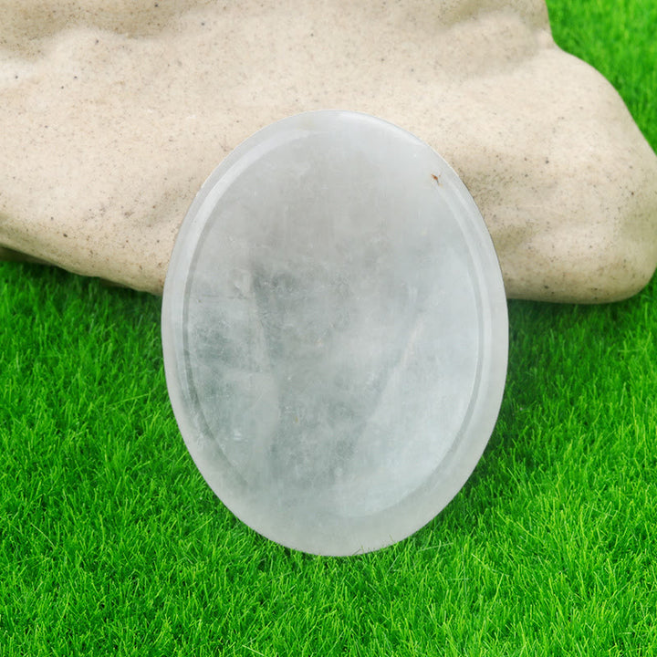 FREE Today: Natural Crystal Worry Stone Bulk Healing Crystals for Anxiety Relief - Clear Crystal - Oval - image 6