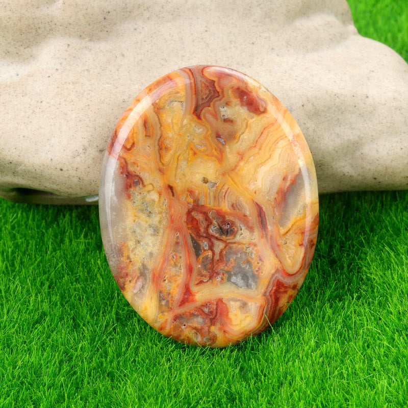 FREE Today: Natural Crystal Worry Stone Bulk Healing Crystals for Anxiety Relief - Crazy Agate - Oval - image 76