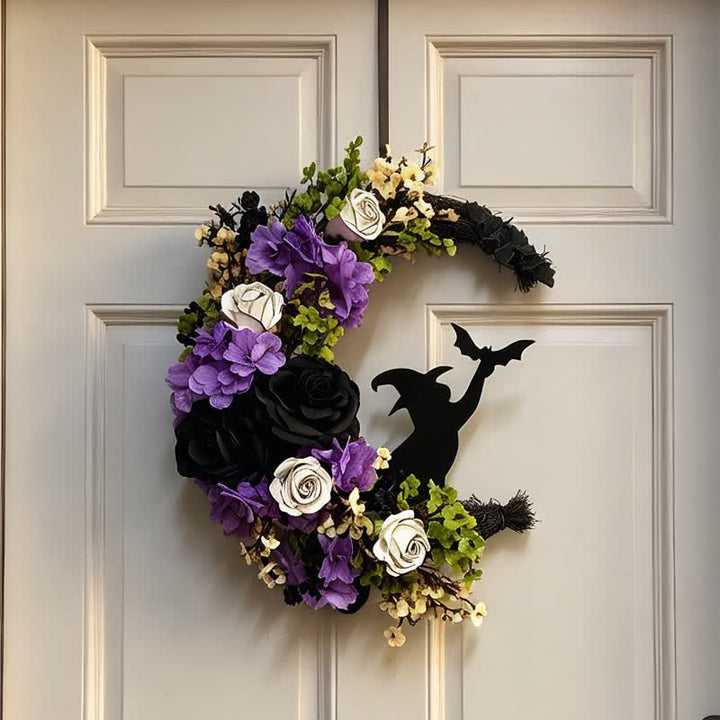 Olivenorma Straw Foam Silk Flower Halloween Witch Symbol Door Decoration - image 6
