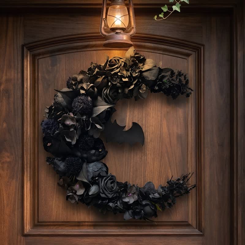 Olivenorma Straw Foam Plastic Silk Flower Gothic Mysterious Symbol Door Decoration - image 3