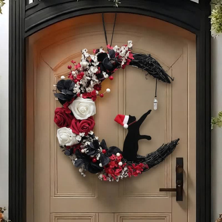 Olivenorma Plastic Foam Straw Nonwoven Flannel Silk Flower Joyful Festive Symbol Door Decoration - image 2