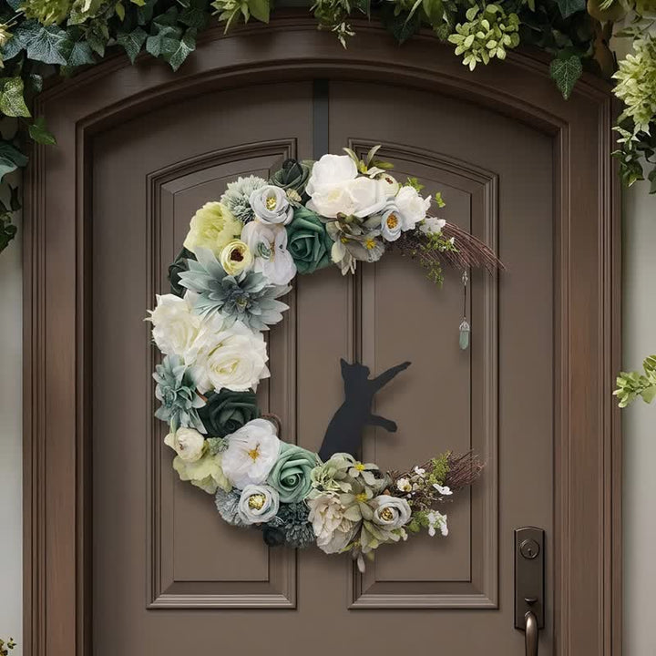 Olivenorma Plastic Foam Straw Nonwoven Flannel Silk Flower Peace Healing Symbol Door Decoration - Without Led Light - image 0