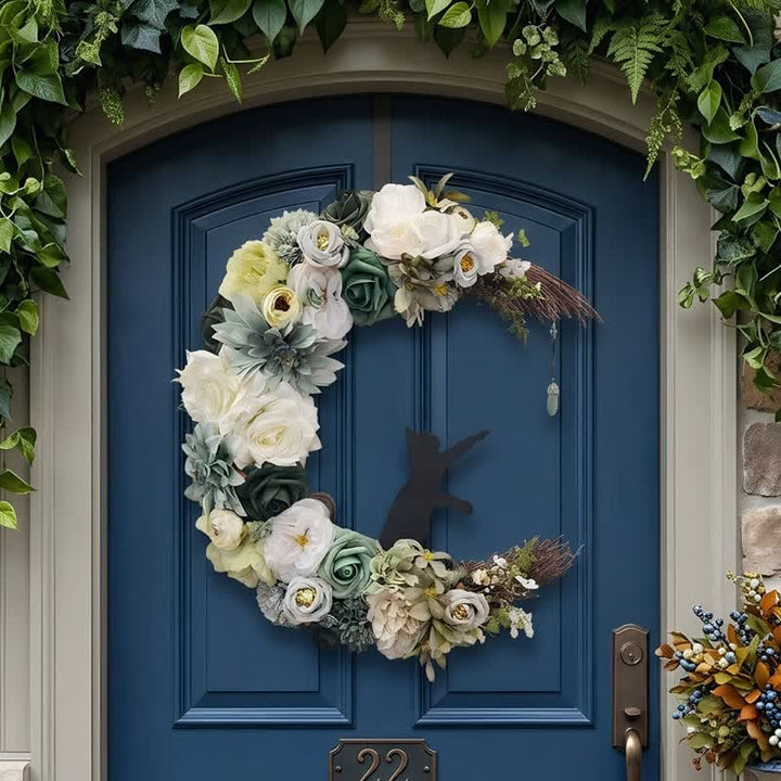 Olivenorma Plastic Foam Straw Nonwoven Flannel Silk Flower Peace Healing Symbol Door Decoration - image 2