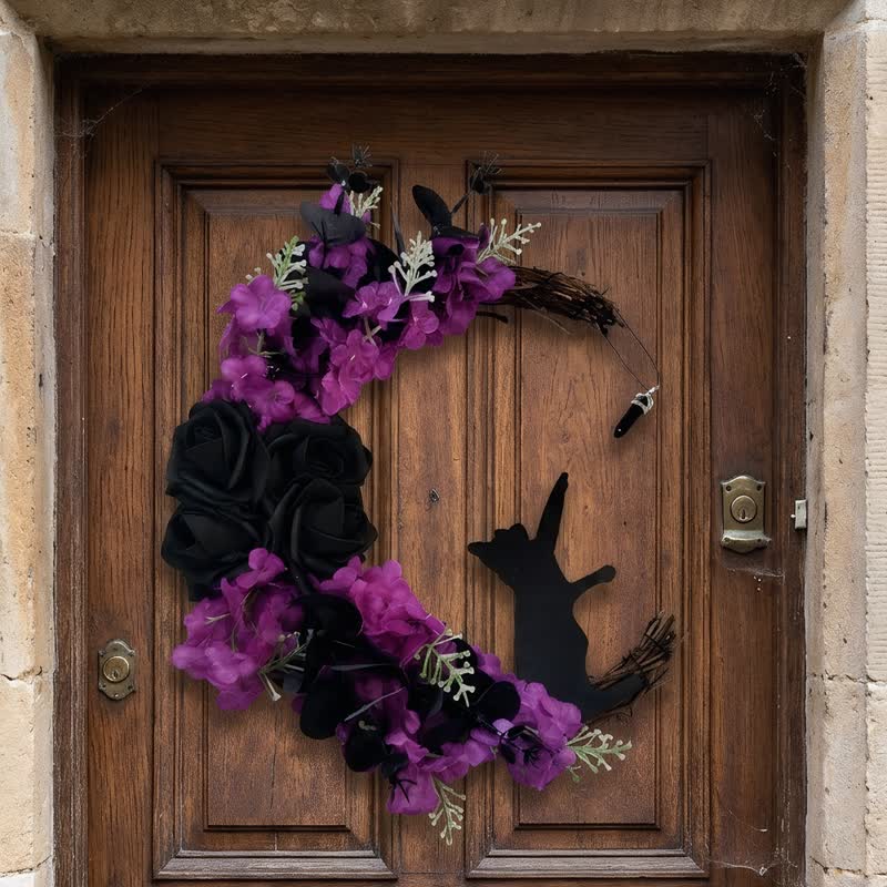 Olivenorma Plastic Fabric Dried Twigs Wood Cutout Gothic Protection Symbol Door Decoration - Natural dried twig - image 4