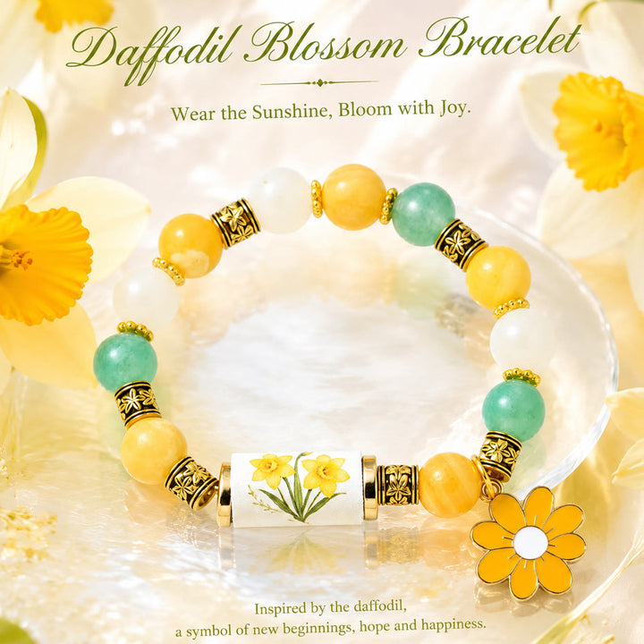 FREE Today: Handmade Bohemian Natural Stone Birth Flower Beaded Bracelet for Women - March Daffodil - image 5