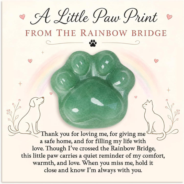 FREE Today: Healing Crystal Dog Cat Paw Memorial Gift-Rainbow Bridge Pet Loss Keepsake with Sympathy Card Bereavement Gift - Green Aventurine - Card Style 2 - image 10