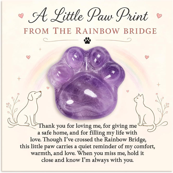 FREE Today: Healing Crystal Dog Cat Paw Memorial Gift-Rainbow Bridge Pet Loss Keepsake with Sympathy Card Bereavement Gift - Amethyst - Card Style 2 - image 13