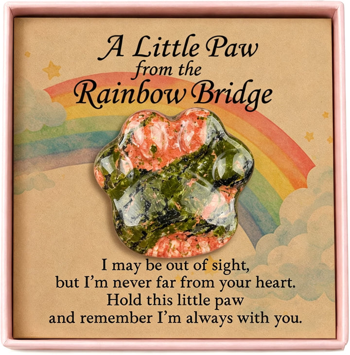 FREE Today: Healing Crystal Dog Cat Paw Memorial Gift-Rainbow Bridge Pet Loss Keepsake with Sympathy Card Bereavement Gift - Red Jasper - Card Style 1 - image 26