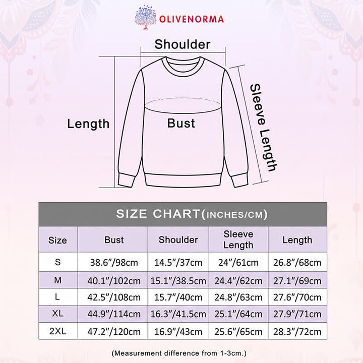Olivenorma Soft Cotton Blend Rainbow Om Namaste Mandala Art Print Women's Long Sleeve Shirt - image 33