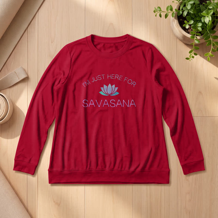 Olivenorma Soft Cotton Blend I'm Just Here For Savasana Lotus Print Women's Long Sleeve Shirt - Wine - 2XL - image 30