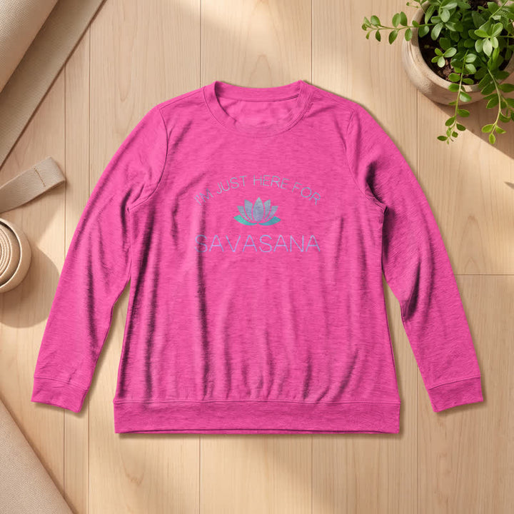 Olivenorma Soft Cotton Blend I'm Just Here For Savasana Lotus Print Women's Long Sleeve Shirt - Rose - 2XL - image 21