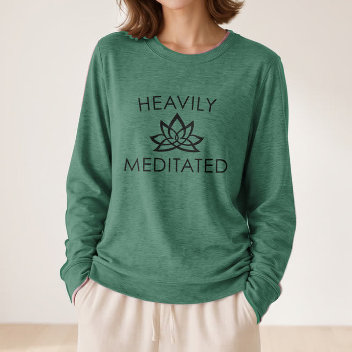 Olivenorma Soft Cotton Blend Heavily Meditated Lotus Print Women's Long Sleeve Shirt - image 23