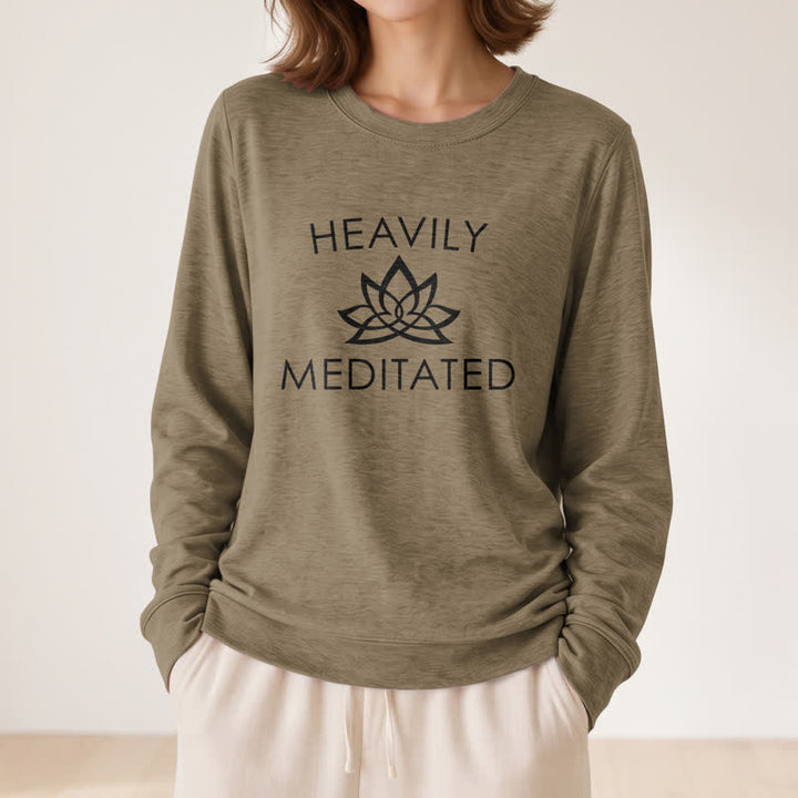 Olivenorma Soft Cotton Blend Heavily Meditated Lotus Print Women's Long Sleeve Shirt - image 26