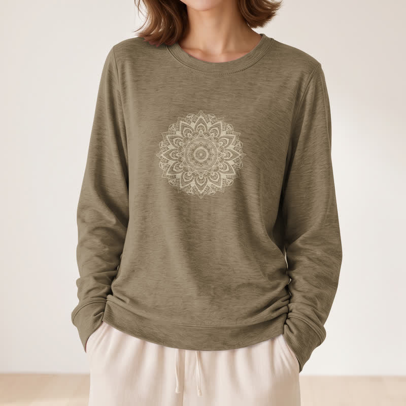 Olivenorma Soft Cotton Blend Mandala Print Women's Long Sleeve Shirt - image 29