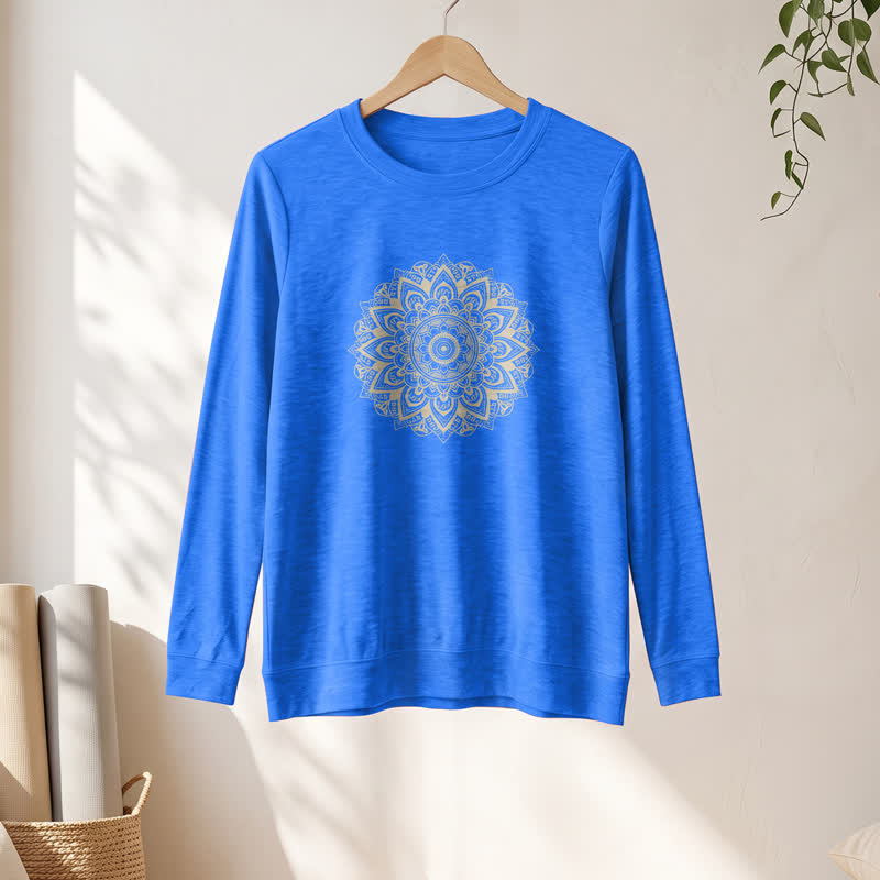 Olivenorma Soft Cotton Blend Mandala Print Women's Long Sleeve Shirt - image 19