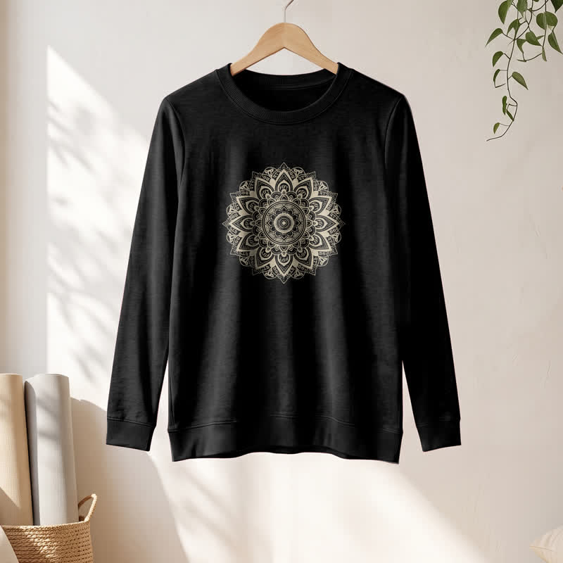 Olivenorma Soft Cotton Blend Mandala Print Women's Long Sleeve Shirt - image 7