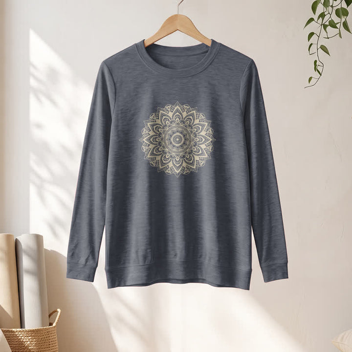 Olivenorma Soft Cotton Blend Mandala Print Women's Long Sleeve Shirt - image 16