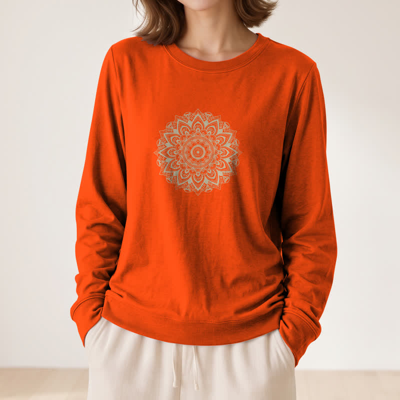 Olivenorma Soft Cotton Blend Mandala Print Women's Long Sleeve Shirt - image 32