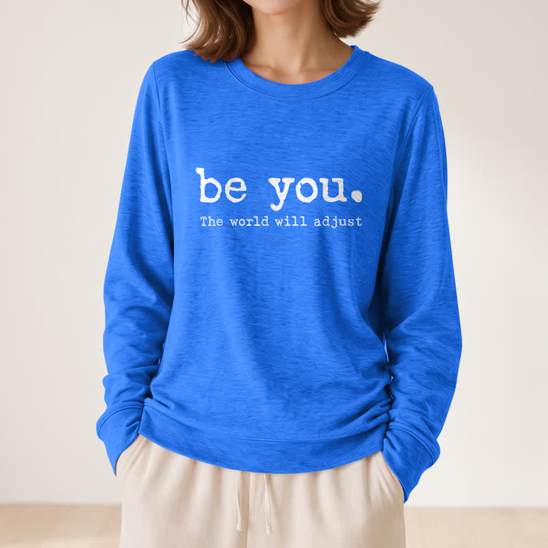 Olivenorma Soft Cotton Blend Be You Inspirational Print Women's Long Sleeve Shirt - image 20