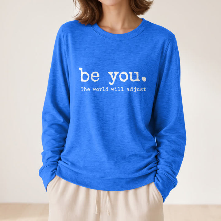 Olivenorma Soft Cotton Blend Be You Inspirational Print Women's Long Sleeve Shirt - image 20