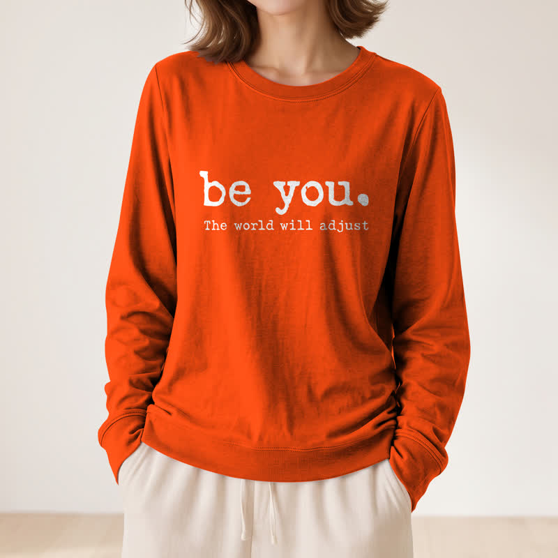 Olivenorma Soft Cotton Blend Be You Inspirational Print Women's Long Sleeve Shirt - image 29
