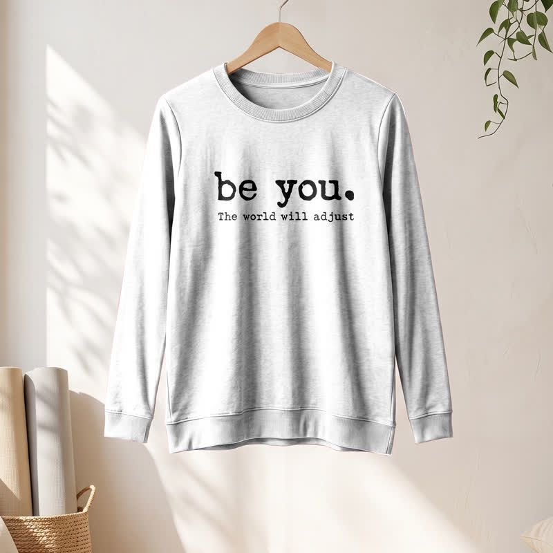 Olivenorma Soft Cotton Blend Be You Inspirational Print Women's Long Sleeve Shirt - image 4