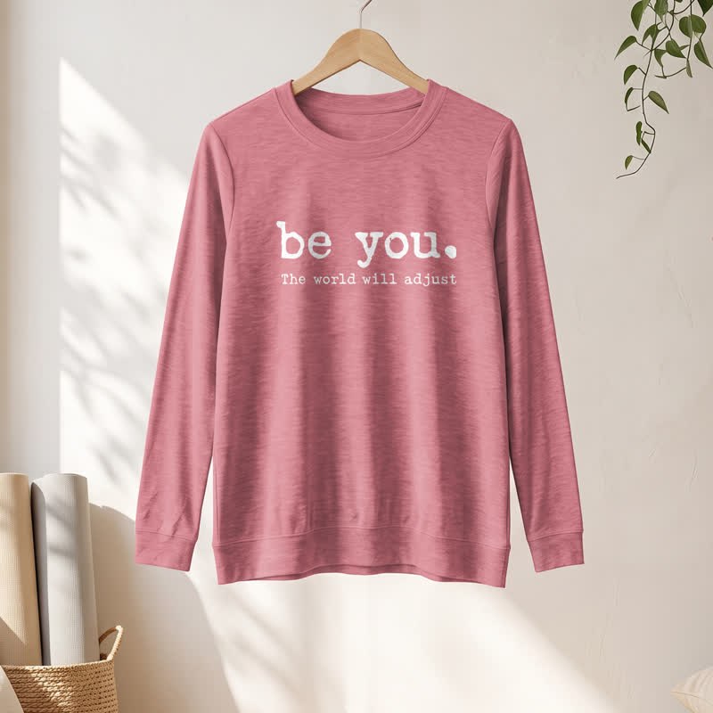 Olivenorma Soft Cotton Blend Be You Inspirational Print Women's Long Sleeve Shirt - image 10