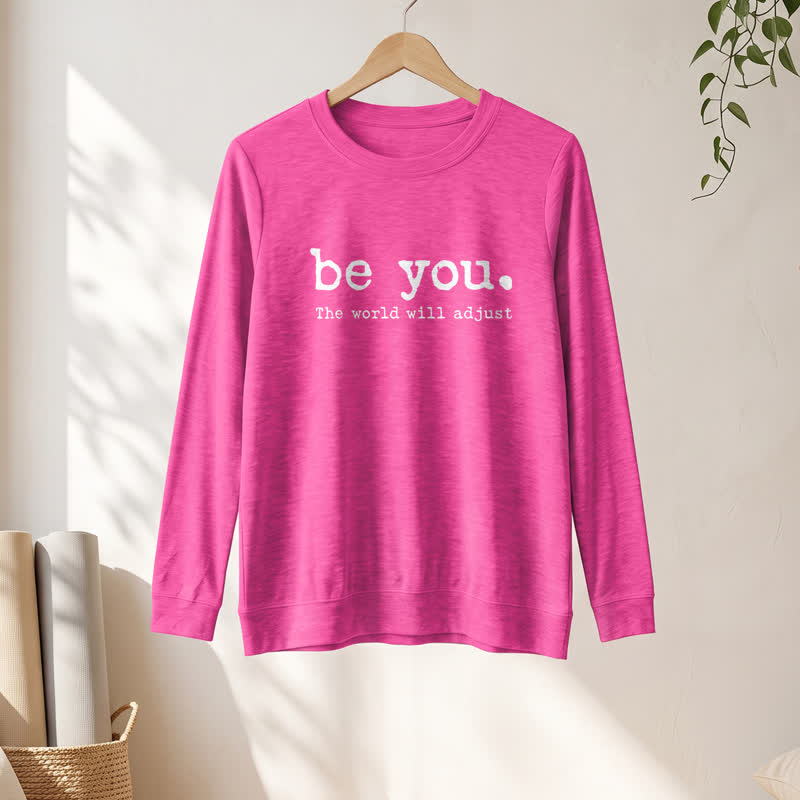 Olivenorma Soft Cotton Blend Be You Inspirational Print Women's Long Sleeve Shirt - image 22