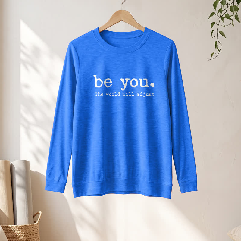 Olivenorma Soft Cotton Blend Be You Inspirational Print Women's Long Sleeve Shirt - image 19