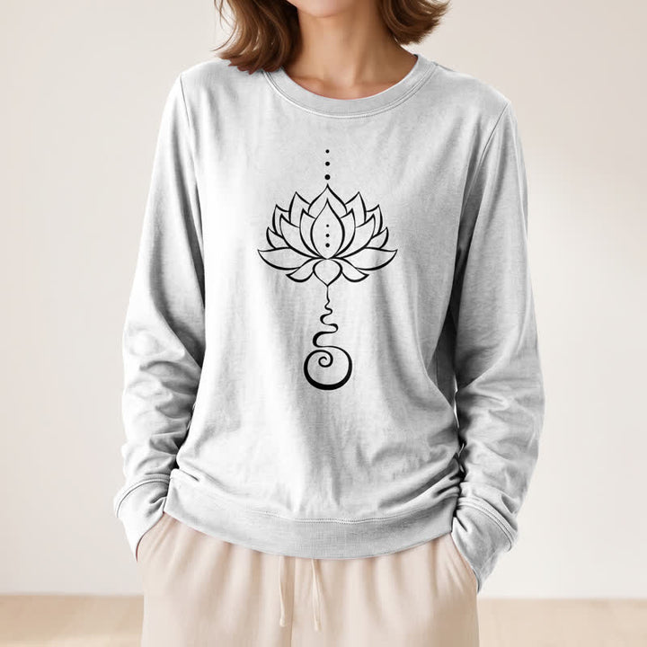 Olivenorma Soft Cotton Blend Unalome Lotus Print Women's Long Sleeve Shirt - image 5