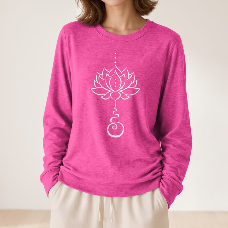Olivenorma Soft Cotton Blend Unalome Lotus Print Women's Long Sleeve Shirt - image 20