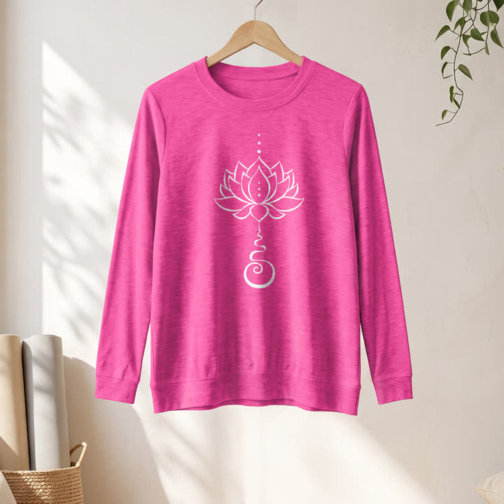 Olivenorma Soft Cotton Blend Unalome Lotus Print Women's Long Sleeve Shirt - image 19