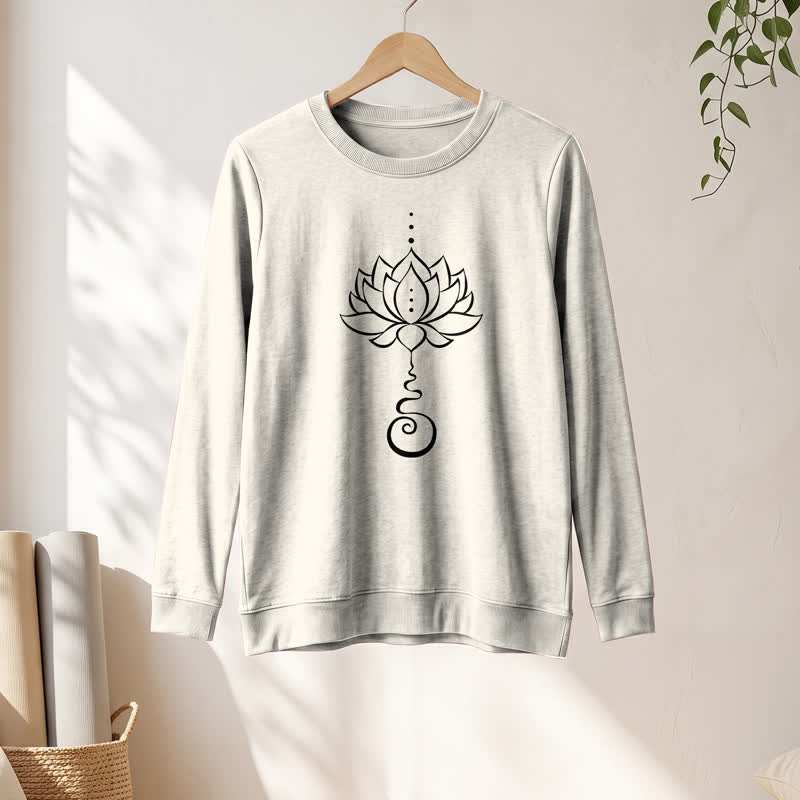 Olivenorma Soft Cotton Blend Unalome Lotus Print Women's Long Sleeve Shirt - image 10