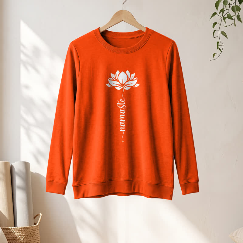 Olivenorma Soft Cotton Blend Namaste Lotus Print Women's Long Sleeve Shirt - image 28