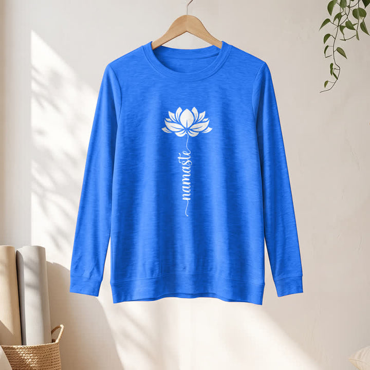 Olivenorma Soft Cotton Blend Namaste Lotus Print Women's Long Sleeve Shirt - image 16