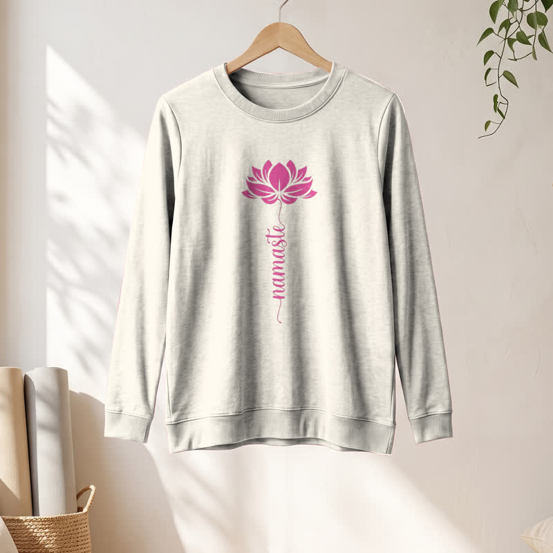 Olivenorma Soft Cotton Blend Namaste Lotus Print Women's Long Sleeve Shirt - image 10