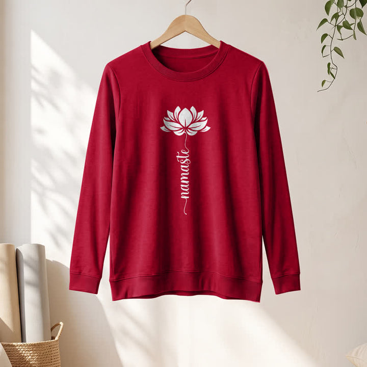 Olivenorma Soft Cotton Blend Namaste Lotus Print Women's Long Sleeve Shirt - image 31
