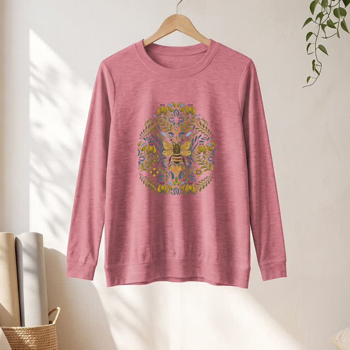 Olivenorma Soft Cotton Blend Bee Floral Print Women's Long Sleeve Shirt - image 7