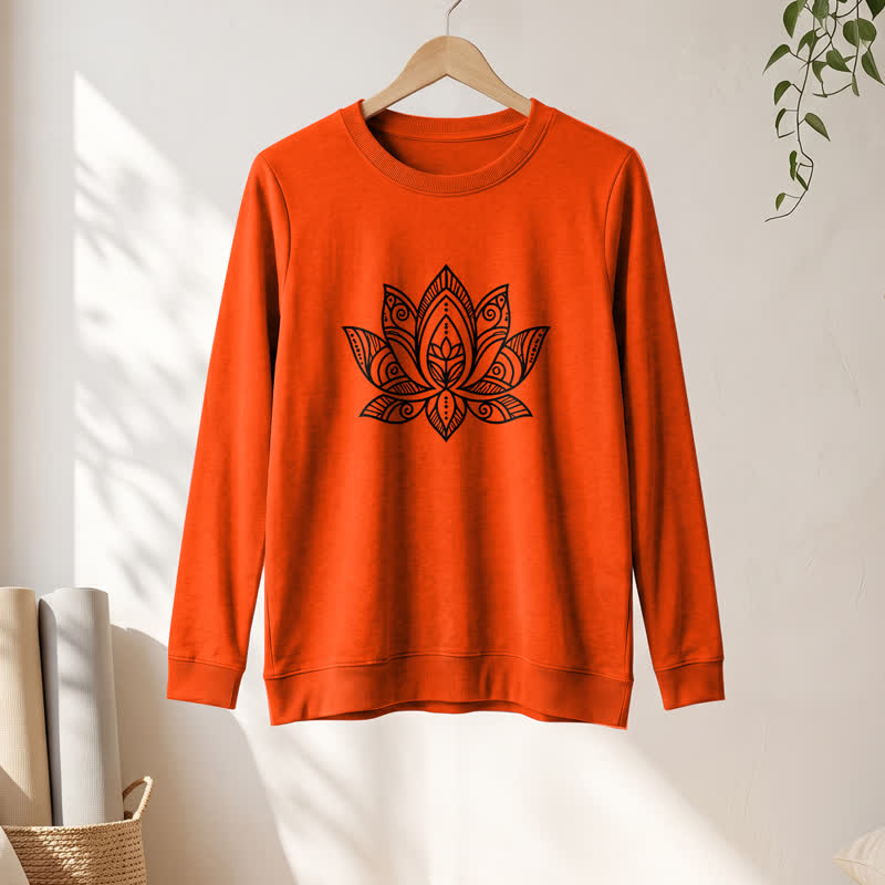 Olivenorma Soft Cotton Blend Mandala Lotus Print Women's Long Sleeve Shirt - image 28