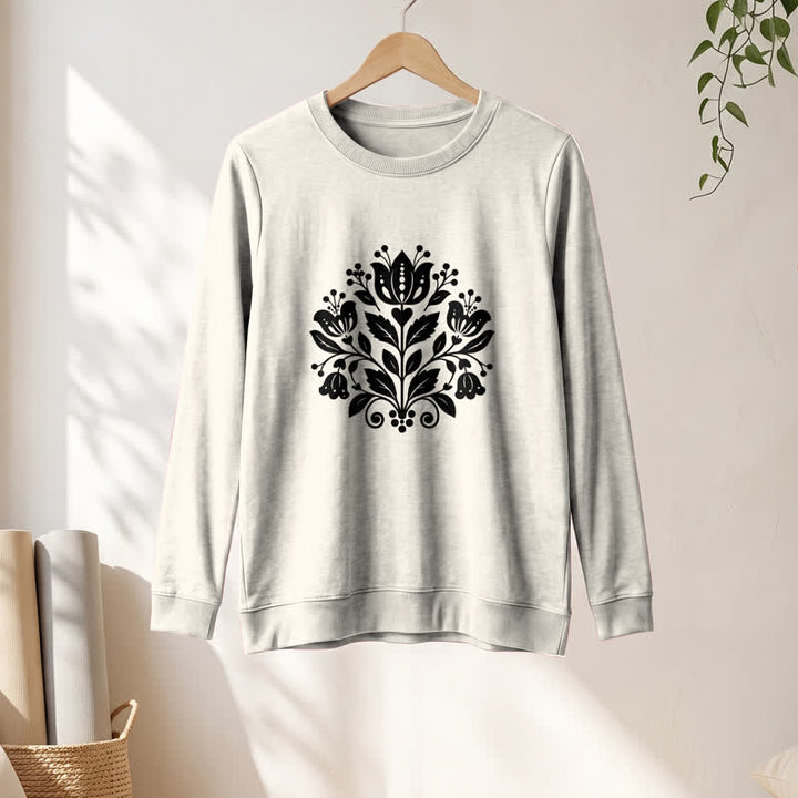 Olivenorma Soft Cotton Blend Folk Floral Print Women's Long Sleeve Shirt - image 10