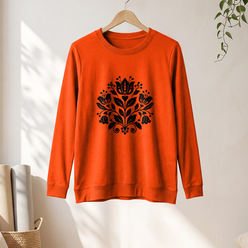 Olivenorma Soft Cotton Blend Folk Floral Print Women's Long Sleeve Shirt - image 28