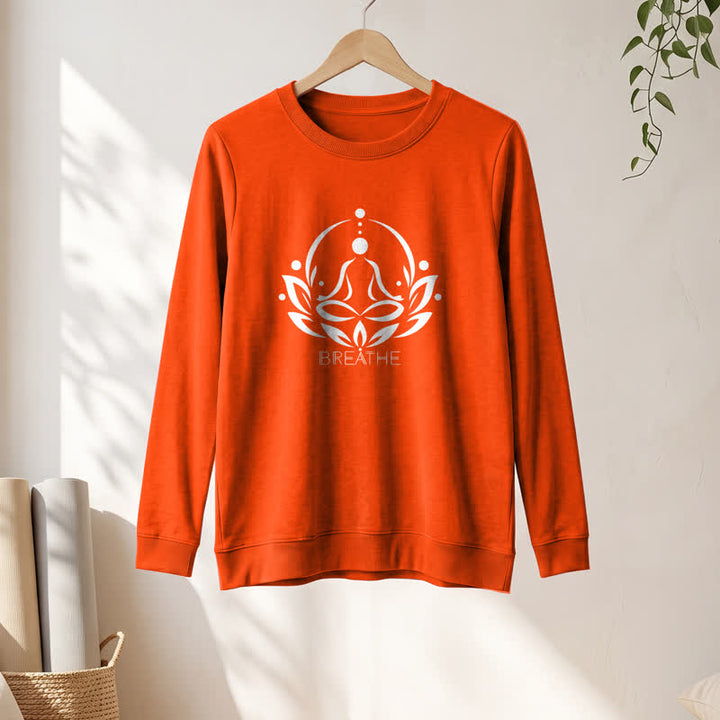 Olivenorma Cotton Blend Breathe Lotus Figure Print Women's Long Sleeve Shir - image 28