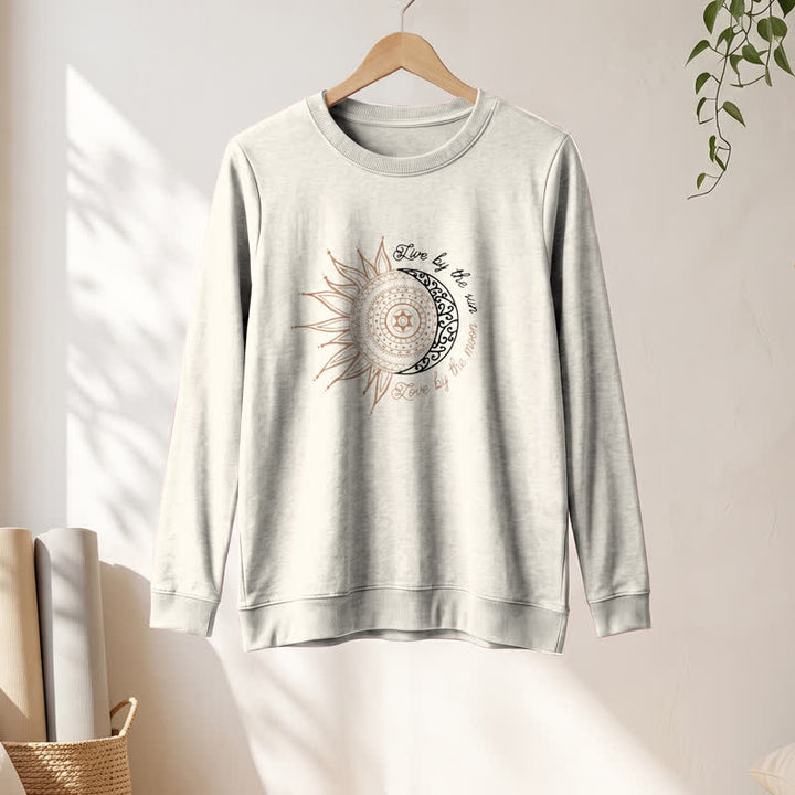 Olivenorma Soft Cotton Blend Sun Moon Mandala Print Women's Long Sleeve Shirt - image 13