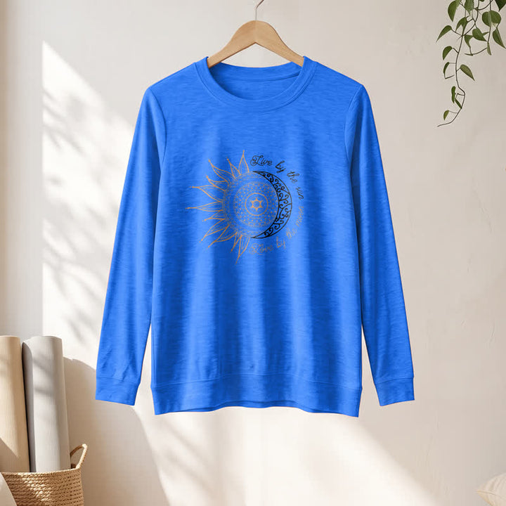 Olivenorma Soft Cotton Blend Sun Moon Mandala Print Women's Long Sleeve Shirt - image 19